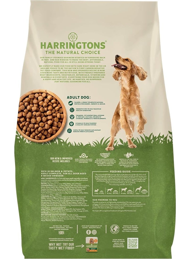 هارينجتونز هارينغتونز طعام جاف كامل للكلاب البالغة بنكهة السلمون والبطاطس 12 كجم - مصنوع من مكونات طبيعية بالكامل - Image 2